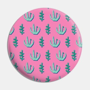 Abstract Papercut Plants On Pink Pin