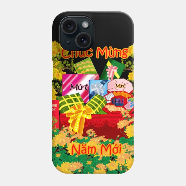 Chuc Mung Nam Moi/Happy New Year/Lunar New Year Gift Basket and Flowers Phone Case by AZNSnackShop