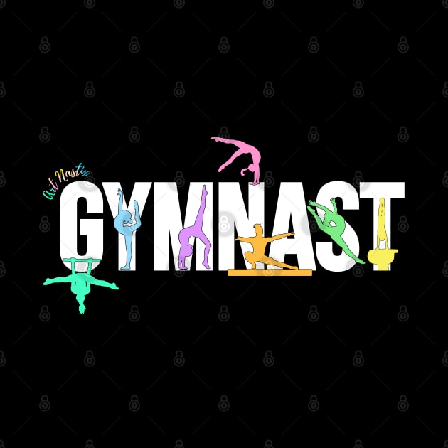 Gymnast Silhouette Art - Art Nastix - Multicolor by Art Nastix Designs