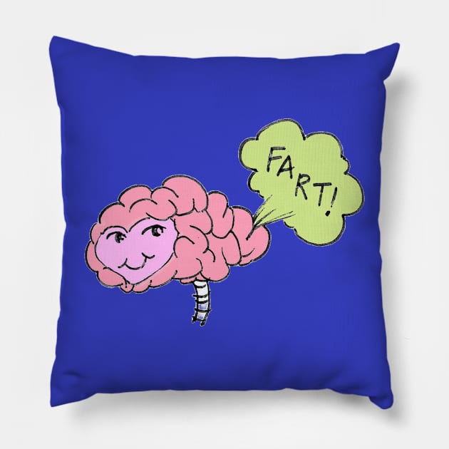 Kam Komics Brain Fart! Pillow by Kam Komics 