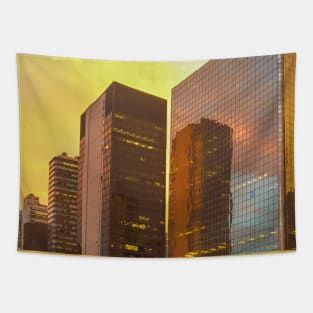 Sunset Skyscrapers Manhattan New York City Tapestry