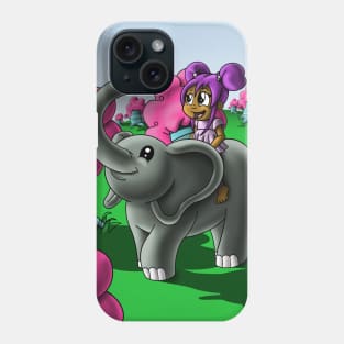 African American Girl and Elephant Phone Case