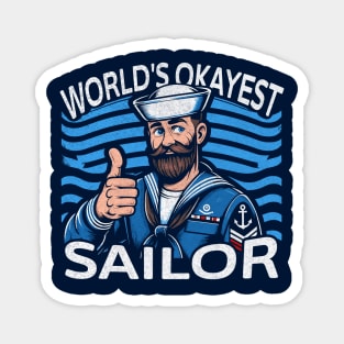 Navy Humor Tee - World's Okayest Sailor Graphic Magnet