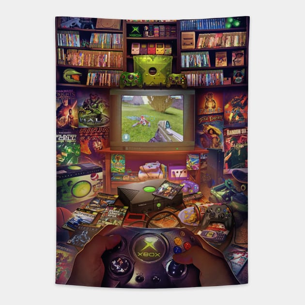 Original Xbox - Halo 1 Tapestry by Rachid Lotf