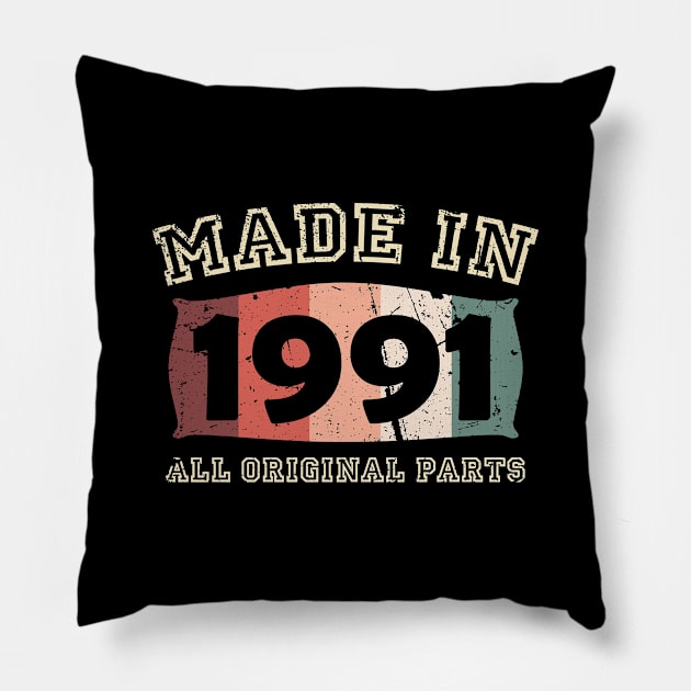 Made 1981 Original Parts 40th Birthday Pillow by jodotodesign