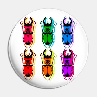 stag beetle colorful popart Pin