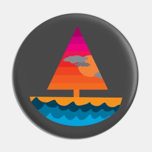 Sunset Sailboat Pin