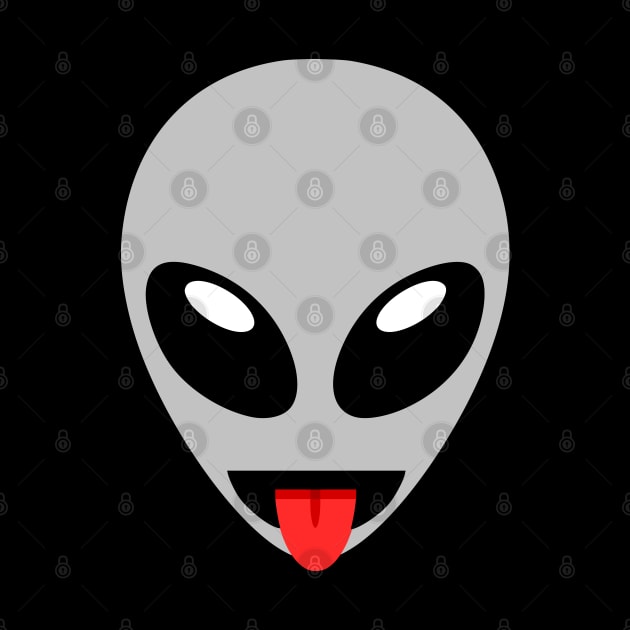 Alien Emoji With Tongue Sticking Out by SpaceAlienTees