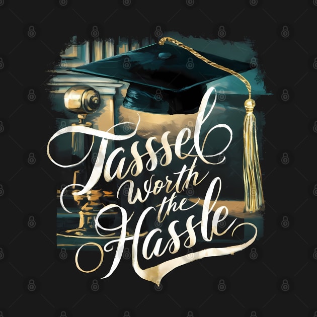 Graduation "Tassel Worth Hassle", Retro Design by RazorDesign234