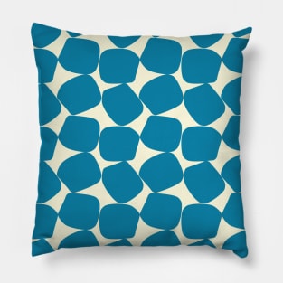 Bold Geometric Pattern 2 in Celadon Blue and Light Yellow Pillow