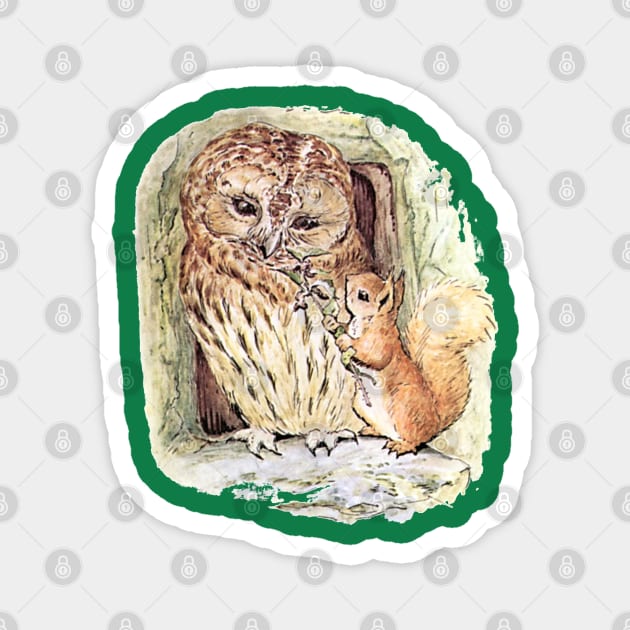 Squirrel Nutkin and Mr. Brown - Beatrix Potter Magnet by forgottenbeauty