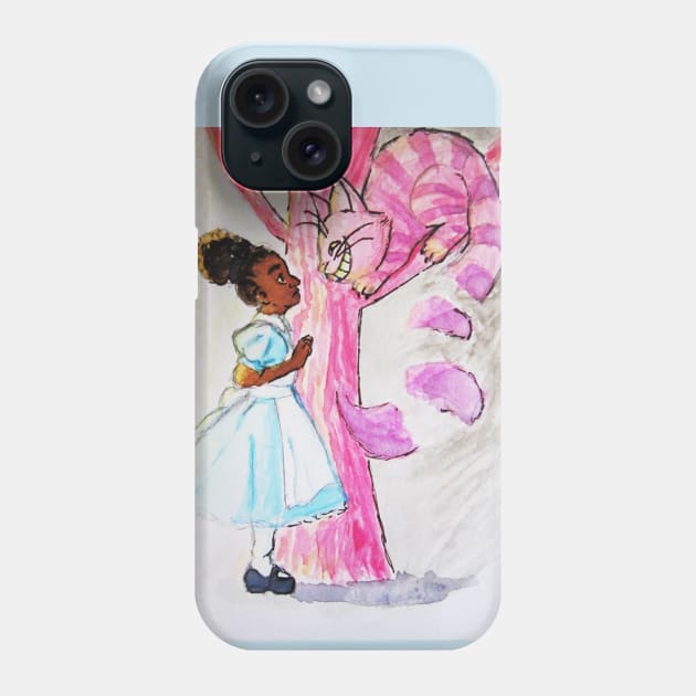 Alice and the Cheshire Cat Phone Case by allthebeanz