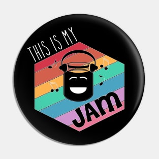 This is my Jam funny music food pun jam rainbow Pin