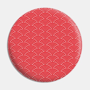 red seigaiha japanese wave pattern Pin