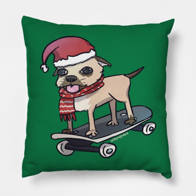 xmas chihuahua Pillow by alexapdos