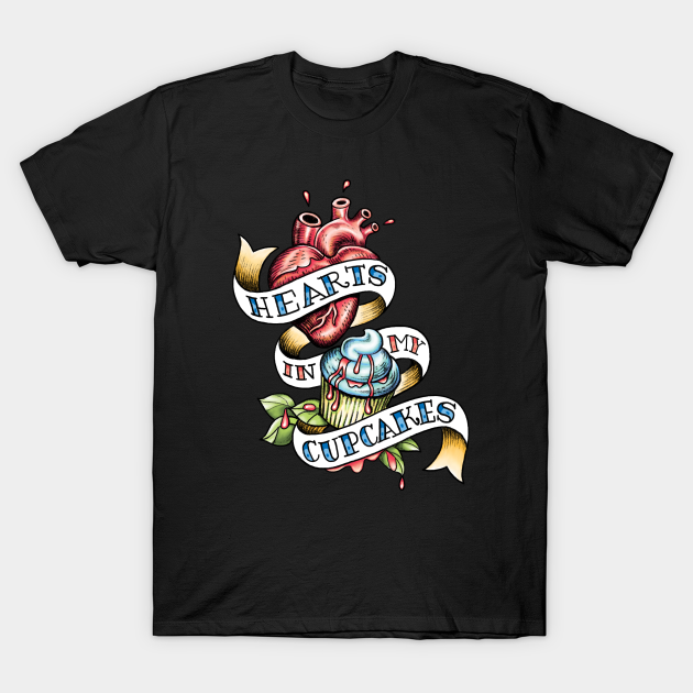 Bloody Heart and Cupcakes -Supernatural - Supernatural Tv Series - T-Shirt