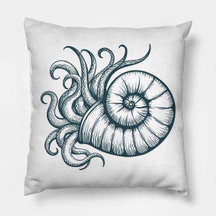 Sea Shell with Mollusc Tentacles Pillow