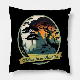 Swampland, a Surrealistic Graphic Pillow