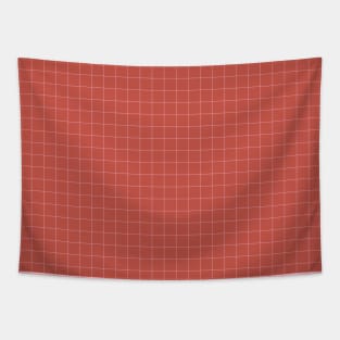 simple red pink lines lines boho grid Tapestry