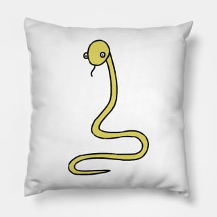 Yellow snake drawing Pillow