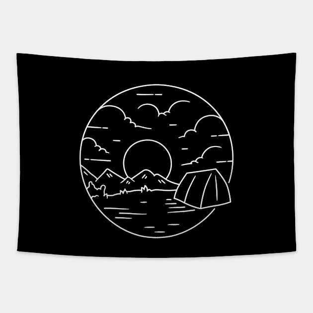 Camping area Tapestry by teeszone_design