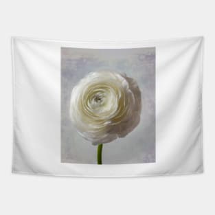 Soft Pastel White Ranunculus Flower Tapestry