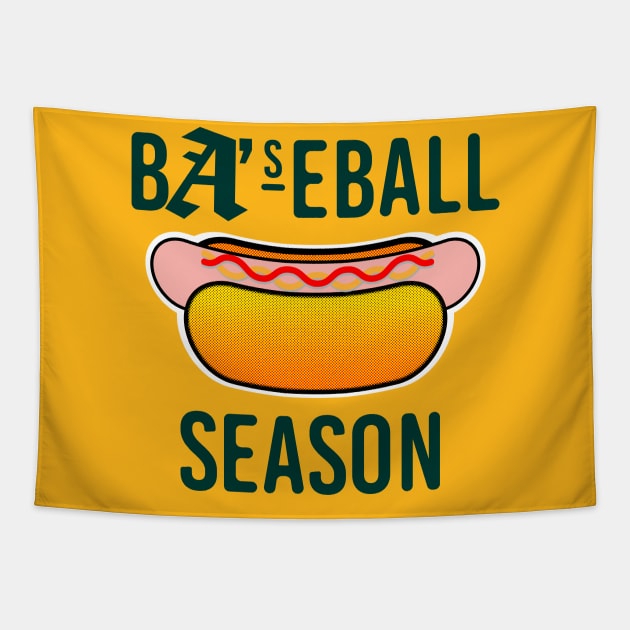 Baseball Season - Hotdog Tapestry by mikelcal