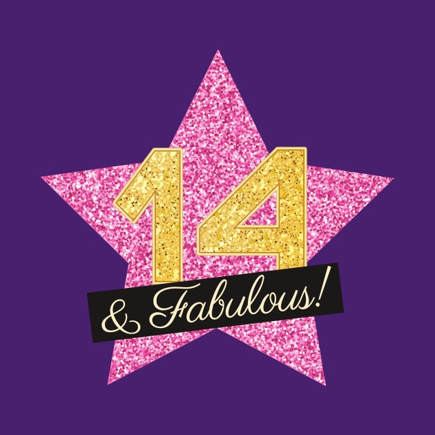 14th Birthday Gifts Women Fabulous - Pink Gold by BetterManufaktur