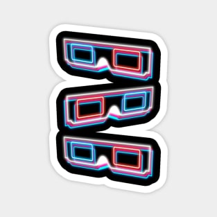 Neon 3D Glasses Magnet