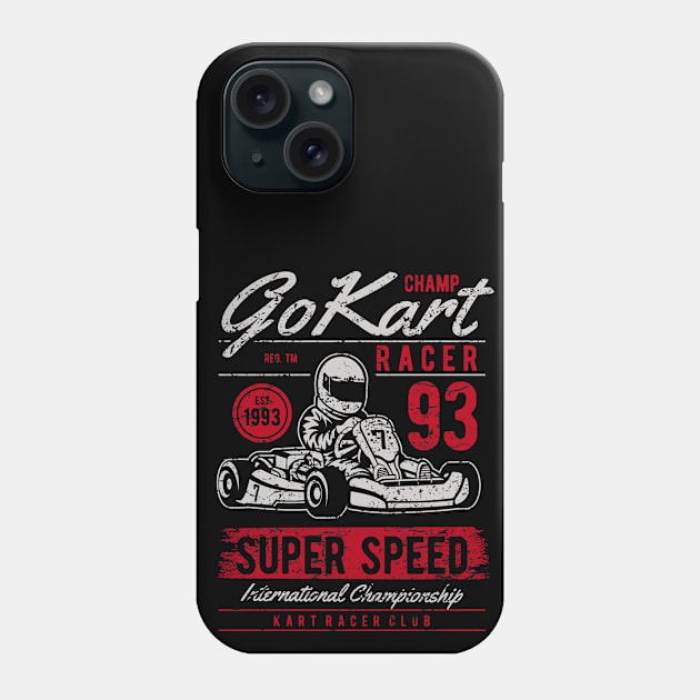 Vintage Go Kart Racer Super Speed Phone Case by printjobz