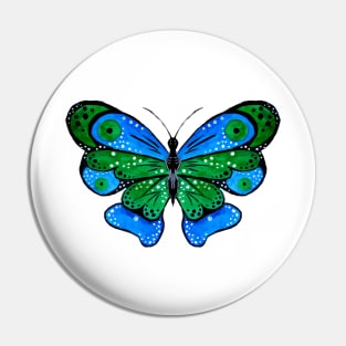 Green and Blue Butterfly Pin