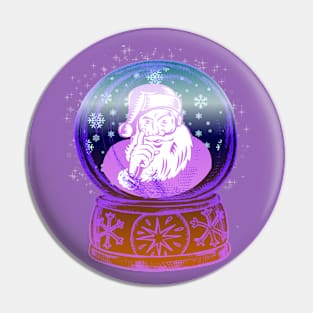 Magic Santa Snowglobe - Pink Vintage Pin