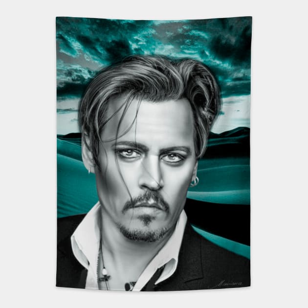 Depp Trial support Innocence Tribute to Jonny Tapestry by Relaxing Art Shop