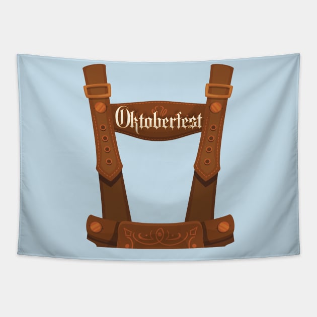 Lederhosen Suspenders Tee Oktoberfest Bavarian Munich Beer Tapestry by DODG99