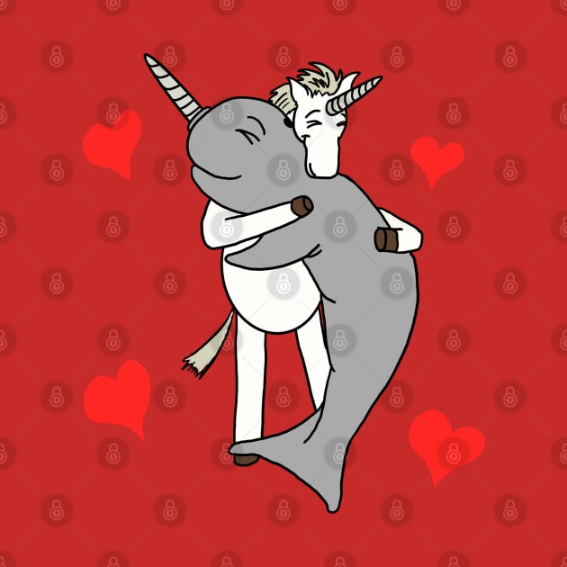 Unicorn Narwhal Love by JoshErichDigitalInk