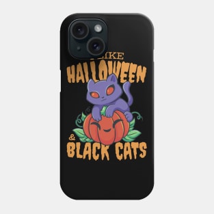 I Love Black Cats and Halloween Phone Case