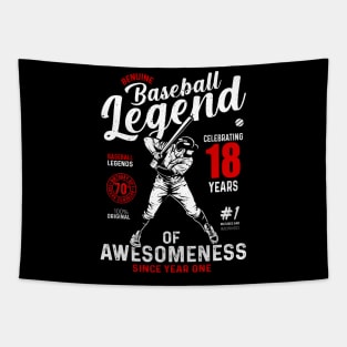 18th Birthday Gift Baseball Legend 70 Years Tapestry