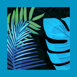 TROPICAL LEAVES & BLACK no3c5 T-Shirt