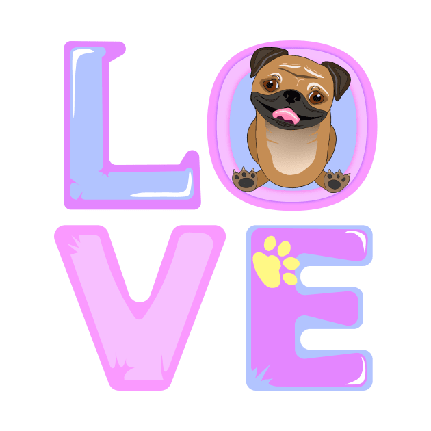 Pug valentine by chrstdnl