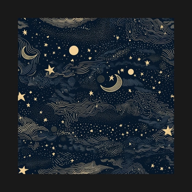 Embrace Celestial Elegance with Our Dazzling 'Starry Night' Pattern! by PixelPusherArt