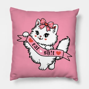 Sassy Valentines Kitty Eat Sh!t Pillow