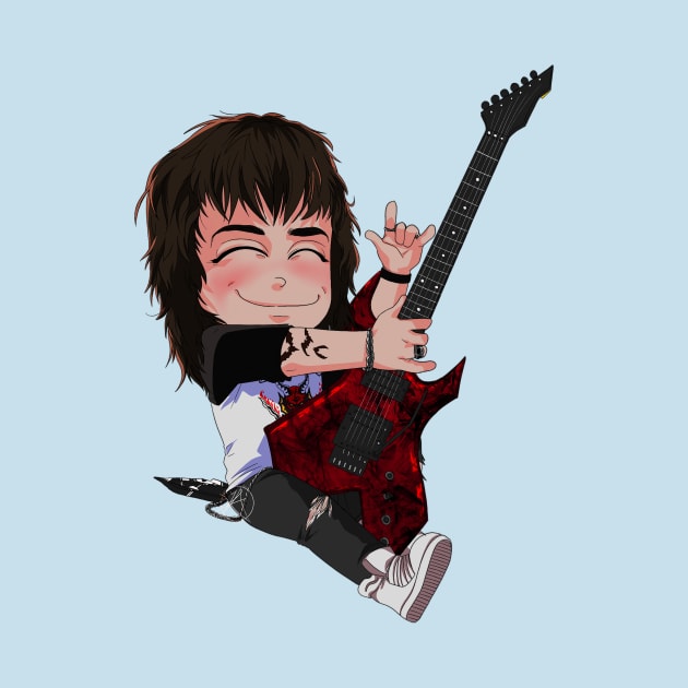 Eddie and his guitar by InvisibleRainArt