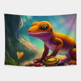 Gecko illustration Tapestry