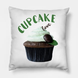 Cupcake Love Mint Chocolate Cupcake Pillow