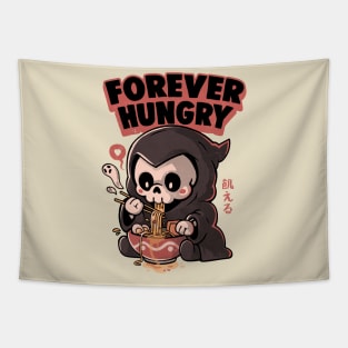 Forever Hungry - Funny Cool Skull Death Lamen Food Gift Tapestry