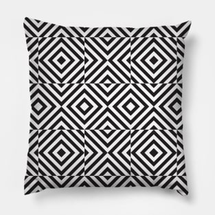 Black and white op art diamond pattern Pillow