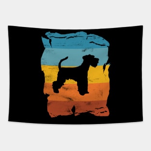 Miniature Schnauzer Distressed Vintage Retro Silhouette Tapestry