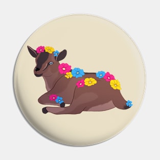 Pansexual Pride Baby Goat Kid Pin