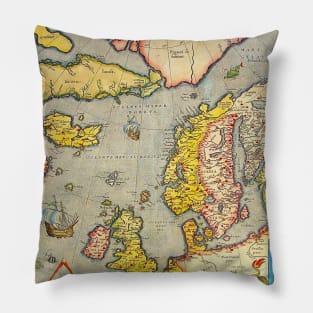 Ancient European Map Pillow