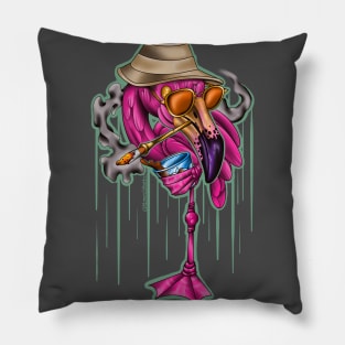 Fear and Loathing Flamingo Pillow